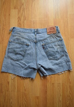 Vintage Levi's Cut-Off Denim Shorts Blue W30