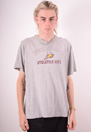 NIKE MENS VINTAGE T-SHIRT TOP MEDIUM GREY 90S