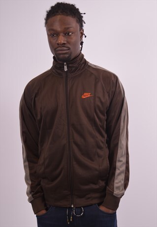VINTAGE NIKE TRACKSUIT TOP JACKET BROWN