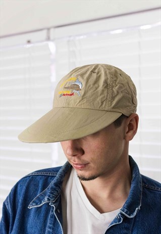 VINTAGE LONG BILL FISHING CAP LOGO 90S ONE SIZE 2.4