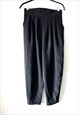 80s Black Pleat Tapered Smart Classy elegant Pants S