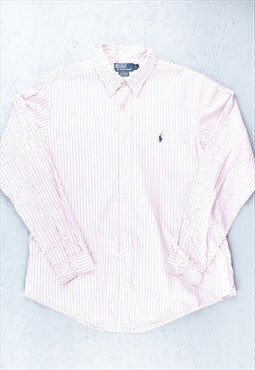 90s Polo by Ralph Lauren Pink Long Sleeve Shirt - B2991