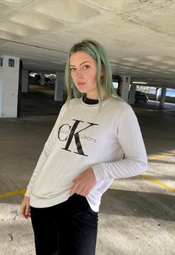 Vintage 90s Calvin Klein White Sweatshirt