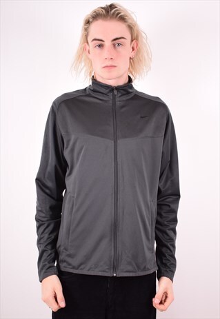 NIKE MENS VINTAGE TRACKSUIT TOP JACKET MEDIUM BLACK 90S