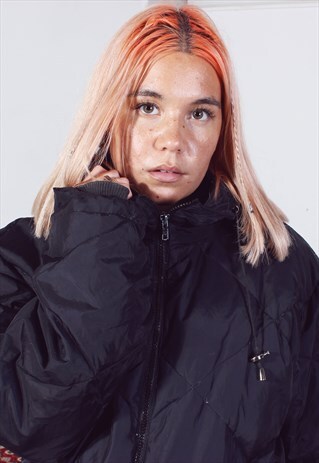 VINTAGE MOSCHINO BLACK HOODED PUFFA JACKET