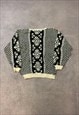 VINTAGE KNITTED JUMPER ABSTRACT PATTERNED KNIT SWEATER