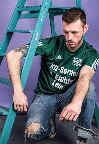 VINTAGE 1990S ADIDAS FOOTBALL SHIRT GREEN
