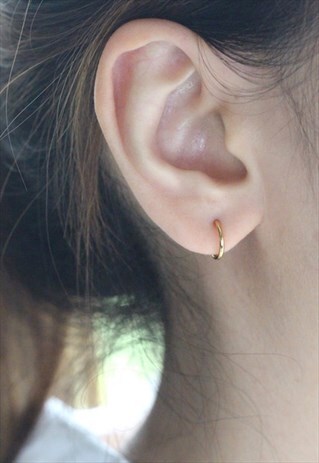SMALL GOLD HOOP EARRINGS, 10MM - STERLING SILVER