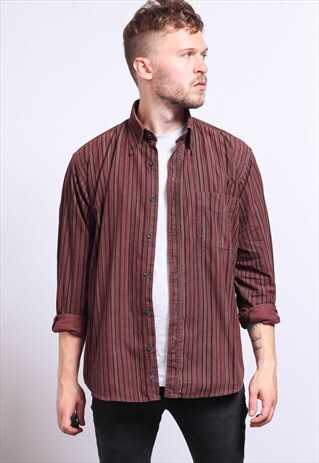 VINTAGE CORDUROY CORD STRIPED SHIRT