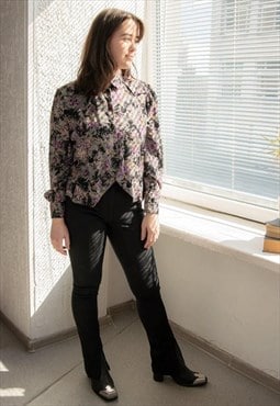 Vintage 70's Multicolour Flower Print Blouse