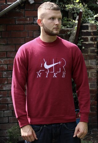 VINTAGE MAROON NIKE AIR SWEATSHIRT MEDIUM