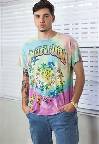 VINTAGE GRATEFUL DEAD ROCK T-SHIRT TIE-DYE 90S L 7.1