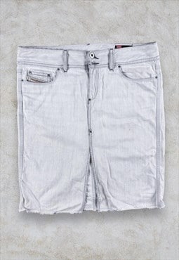 Diesel Jeans Denim Skirt Cream Light Wash Women's 32"
