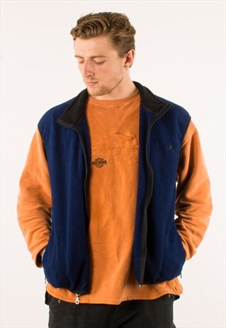 VINTAGE BLUE CHAMPION GILET FLEECE