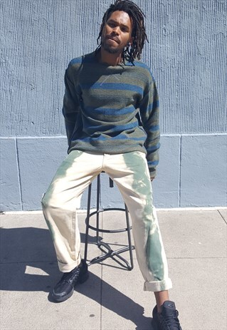 90S GRUNGE SKATER LUXURY WOOL BLEND STRIPE SWEATER LARGE