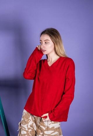 VINTAGE FLEECE SWEATER IN RED