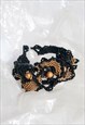 VINTAGE HANDMADE BRACELET Y2K BLACK GOLD BEAD BANGLE