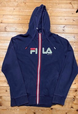 Fila Y2K navy blue full zip hoodie large 