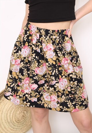 VINTAGE 90S FLORAL PRINT MINI SKIRT