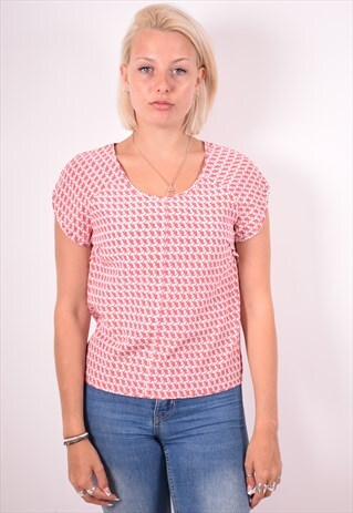 WOMENS VINTAGE T-SHIRT TOP MEDIUM RED 90S