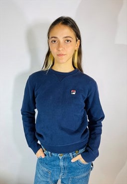 Vintage Size XS Fila Embroidered Sweatshirt in Blue