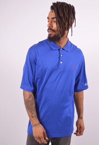 VINTAGE POLO RALPH LAUREN POLO SHIRT BLUE