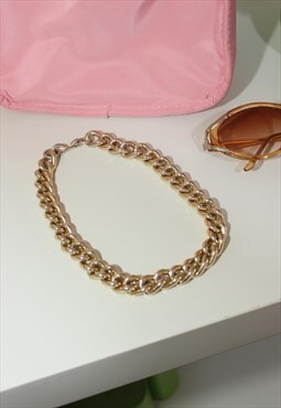 Vintage 80s Gold Chunky Chain Necklace