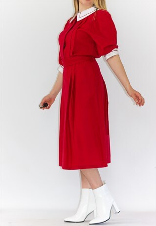 VINTAGE 80'S DESIGNER BASLER WOOL SAILOR DRESS