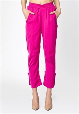 Pink Overlapped Front Sweatpants