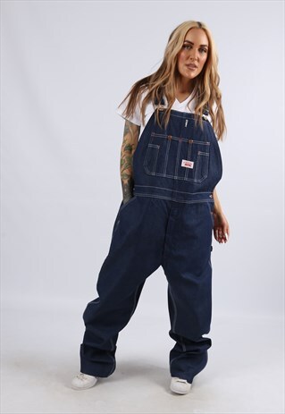VINTAGE ROUND HOUSE DENIM DUNGAREES PLUS SIZE 18 2XL (AAV)