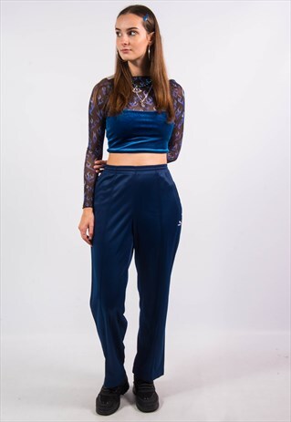 VINTAGE 90'S BLUE PUMA JOGGERS TRACKSUIT BOTTOMS