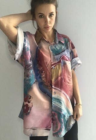 PATTERNED OVERSIZED RETRO VINTAGE UNISEX FESTIVAL SHIRT