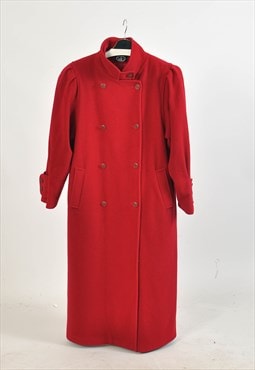Vintage 80s wool coat in red