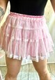 Vintage Pink Pastel Net Tulle 80's Mini Skirt