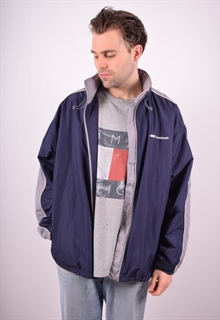 REEBOK MENS VINTAGE JACKET LARGE BLUE 90S