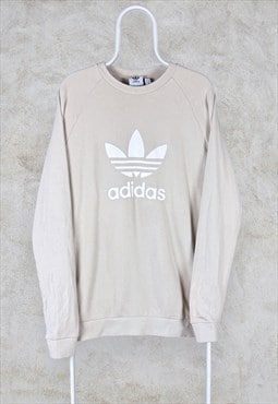 Adidas Originals Beige Sweatshirt Pullover Trefoil  Medium