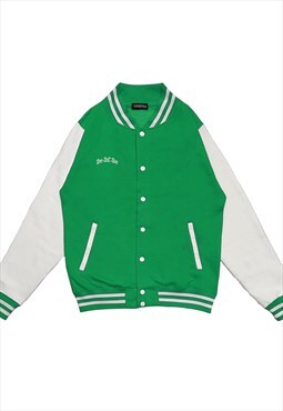 Personalised Initial Varsity Jacket in green