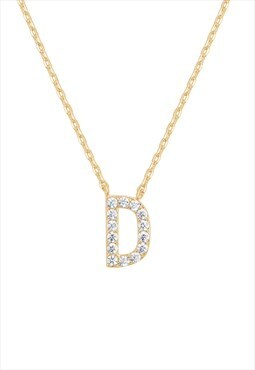 Dainty Gold Personalised D Initial Letter Necklace