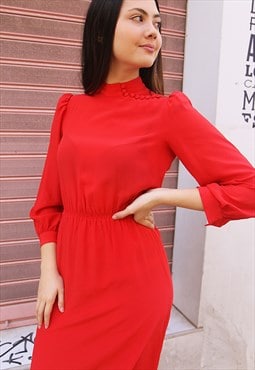 Long Sleeve Red Dress