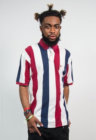 VINTAGE TOMMY HILFIGER STRIPED POLO T-SHIRT SHIRT