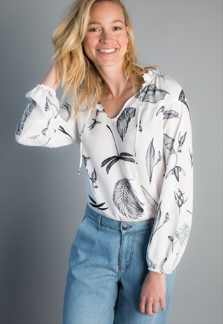 MONARCH GROVE ECOFRIENDLY BLOUSE WITH MANGROVE PRINT