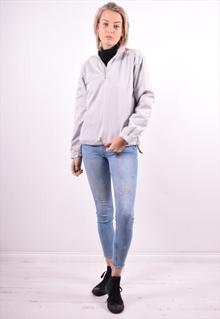 NIKE WOMENS VINTAGE PULLOVER JACKET MEDIUM GREY 90'S