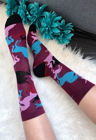 PURPLE UNICORN ANKLE SOCKS
