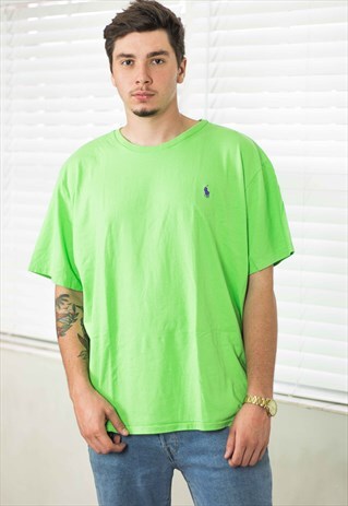VINTAGE POLO RALPH LAUREN T-SHIRT LOGO 90S XXL 7.8