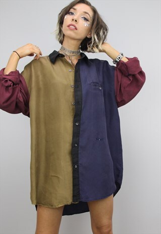 VINTAGE 90S OVERSIZED SILK SHIRT