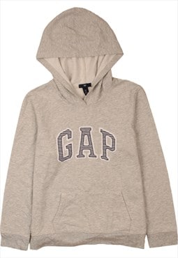 Vintage 90's Gap Hoodie Spellout Pullover Grey Large