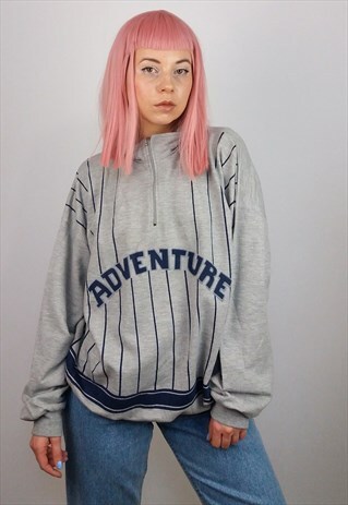 VINTAGE 80'S UNISEX ADVENTURE OVERSIZED SWEATSHIRT / JUMPER