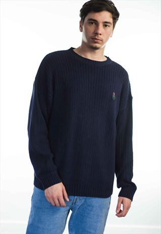 VINTAGE RALPH LAUREN LOGO SWEATER JUMPER 90S L 25.8