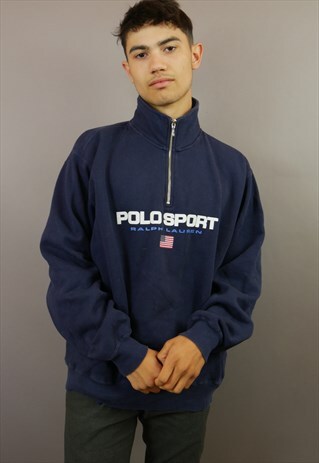 RALPH LAUREN POLO SPORT SPELL OUT 1/4 ZIP SWEATSHIRT