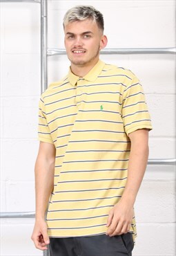 Vintage Polo Ralph Lauren Polo Shirt in Yellow Stripe XL